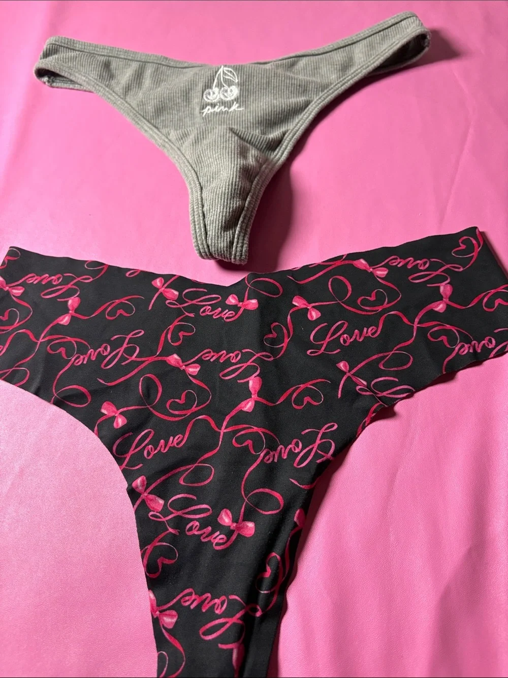 Victoria's Secret Mixed Pack: Black, Gray, Pink & Burgundy Panties